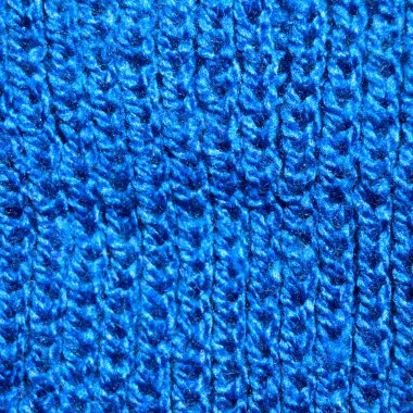 Yünden desenli kumaş. El yapımı kumaş mavi yün arkaplan dokusu