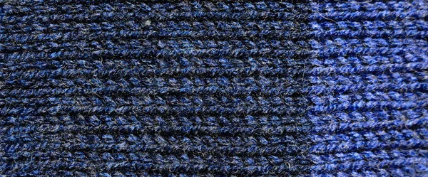 Vzor Tkaniny Vlny Ručně Pletené Tkaniny Modrá Vlna Pozadí Textury — Stock fotografie