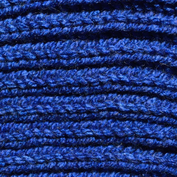 Patronen Gemaakt Van Wol Handgemaakte Gebreide Stof Blauwe Wol Achtergrond — Stockfoto