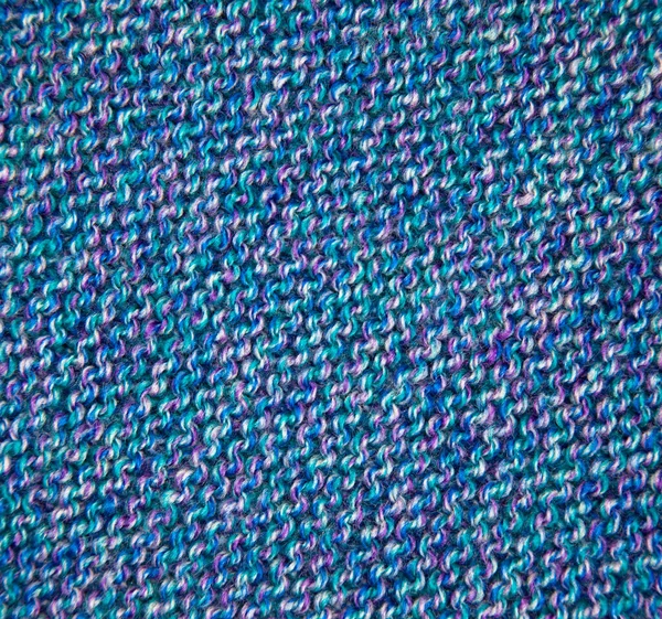 Pattern Fabric Made Wool Handmade Knitted Fabric Blue Wool Background — Stock Photo, Image