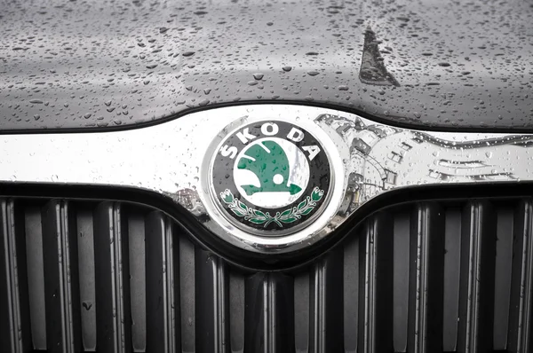 Skoda Chrome logosu — Stok fotoğraf