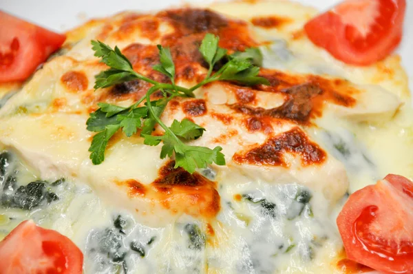 Bechamel sauce spinach — Stock Photo, Image