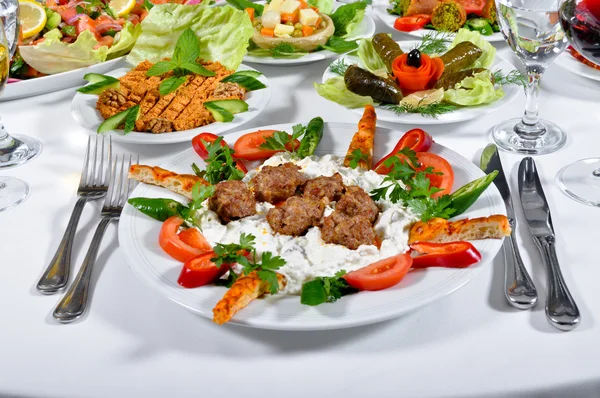 Turkish kebab grilled meatballs — Stock Photo, Image