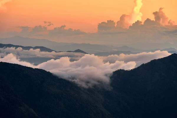 Dimma över Doi Inthanon berget, Chiangmai Thailand. — Stockfoto