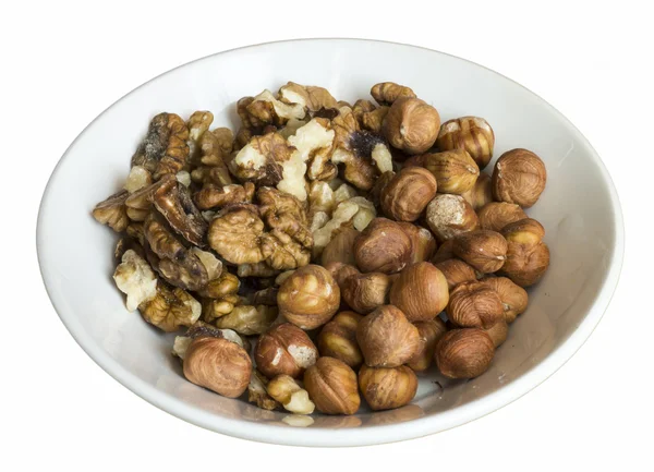 Timber nuts on plate — Stock Photo, Image