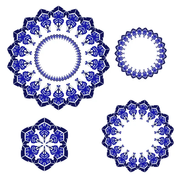 Conjunto de ornamentos circulares — Vetor de Stock
