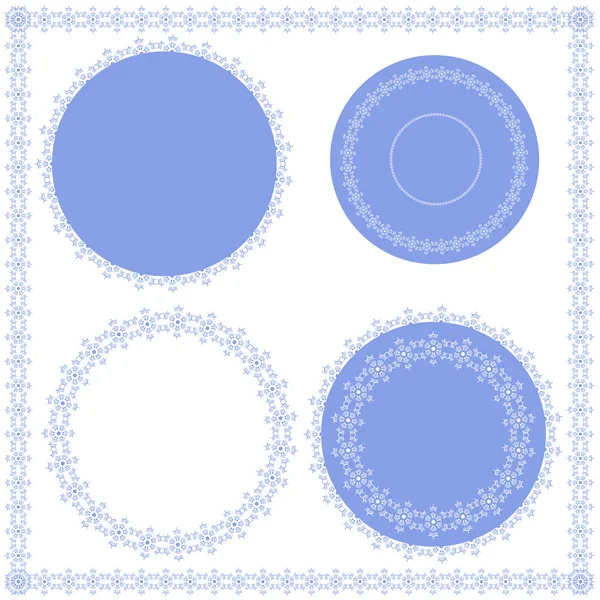 Ensemble d'ornements circulaires et carrés — Image vectorielle