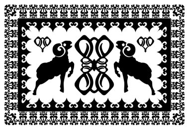 Stilize Koç ile etnik süsleme