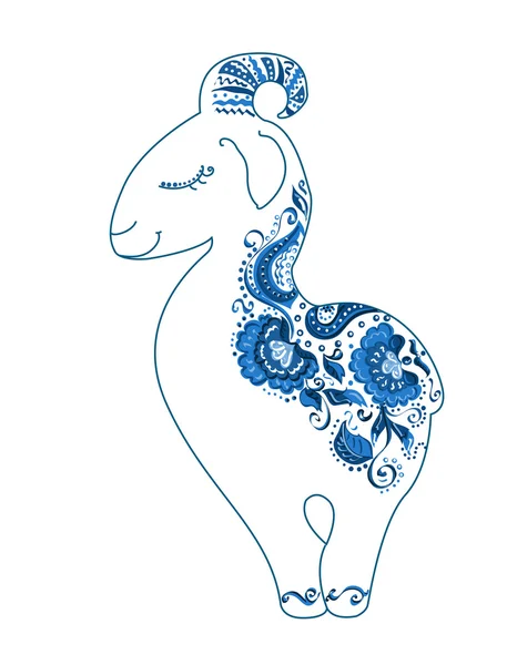 Linda cabra azul — Vector de stock
