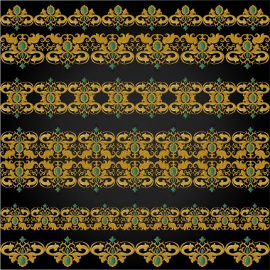 siyah arka plan üzerine geleneksel Ortaçağ sorunsuz öğeleri