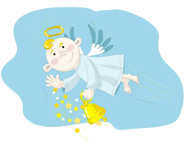 Angel flying on sky — Stock Vector