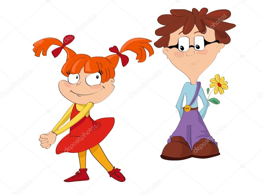 Boy In Love And Confused Girl Stock Vector Image By C Tanitue