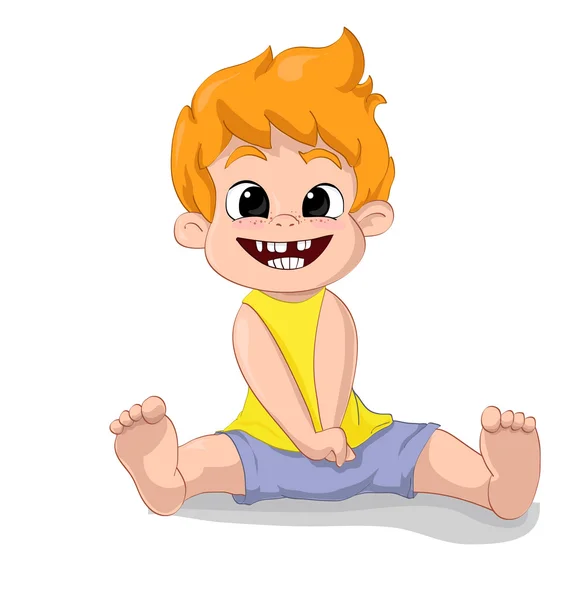 Alegre feliz bebé niño — Vector de stock