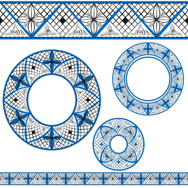 Art folklorique traditionnel de la région nord de la Russie — Image vectorielle