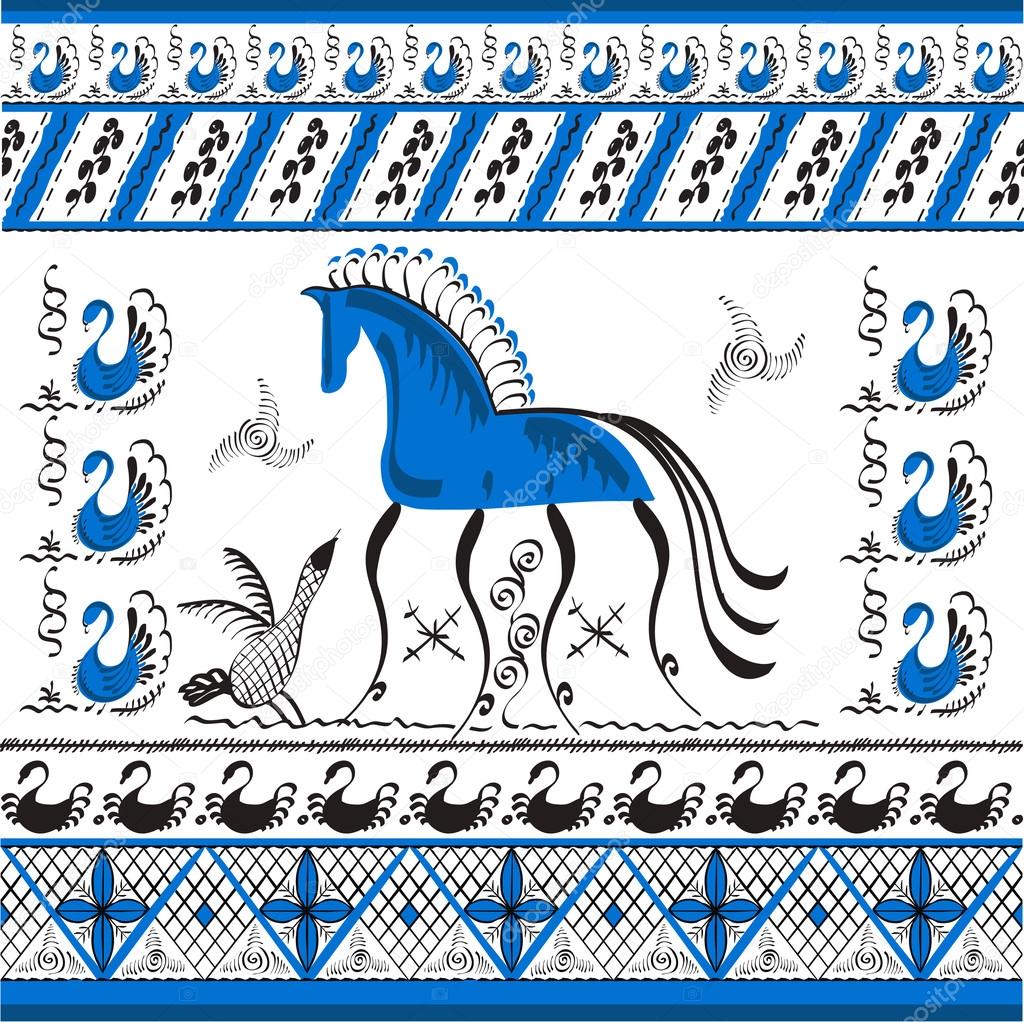 Mezensky blue horse