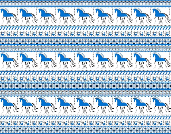Varrat nélküli dísz a lovak Mezensky kék — Stock Fotó