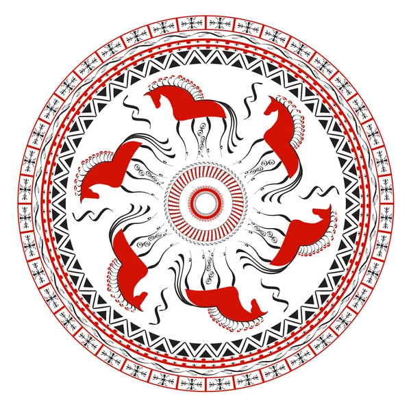 Chevaux rouges Mezensky — Image vectorielle