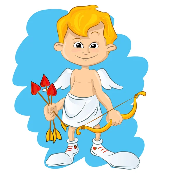 Dag van de Valentijnskaart cupid engel — Stockvector