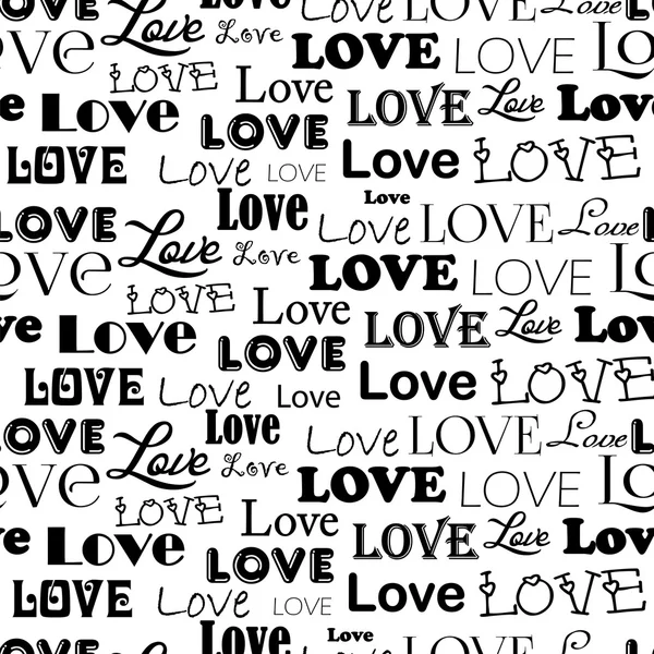 Seamless mönster med ordet kärlek — Stock vektor