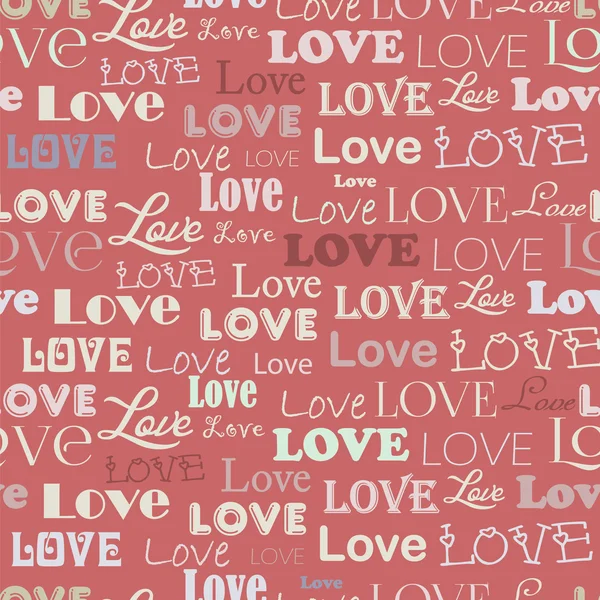 Patrón sin costuras con la palabra amor — Archivo Imágenes Vectoriales