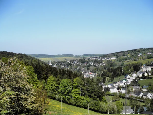 Χωριό στα βουνά Erzgebirge — Φωτογραφία Αρχείου