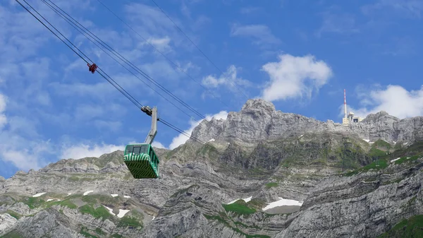 With the cable car to the Sntis — Stock Photo, Image