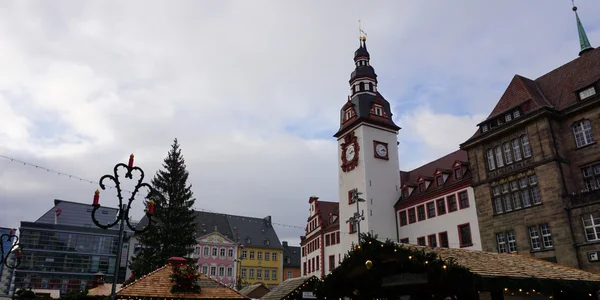 No mercado de Natal em Chemnitz — Fotografia de Stock