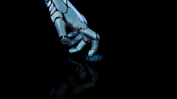 Ai Robot Arm Visualizzazione della tecnologia informatica Digitalizzazione del cervello — Video Stock