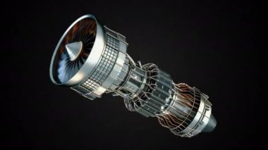 Animasyon Endüstrisi Dört Üretilmiş Motor Türbini 3d Teknolojik Projeksiyon 4k