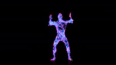 Enerji Dansçısı Modern Hip Hop Dans Stili Neon Parlayan Vücut