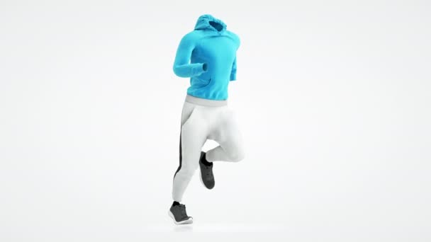 概念运动与健康的生活方式适合男人跑步运动服3D动画 — 图库视频影像