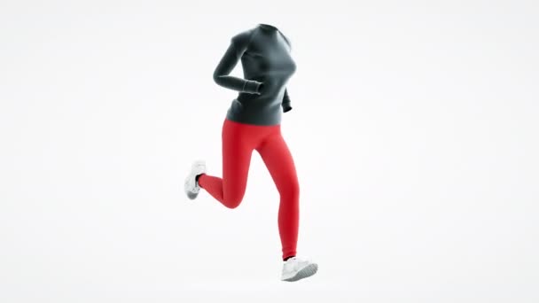 Concezione Sport e stile di vita sano Vestibilità Donna Corsa Abbigliamento sportivo 3d Animazione — Video Stock