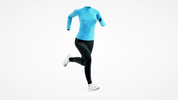 Conception Sport and Healthy Lifestyle Fit Woman Running Sport Wear 3d Animation — Stock Video