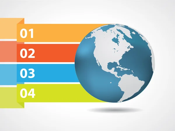 Ziemi glob graficzny informacje - ilustracja wektorowa — Wektor stockowy