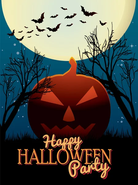 Happy halloween party plakat — Wektor stockowy