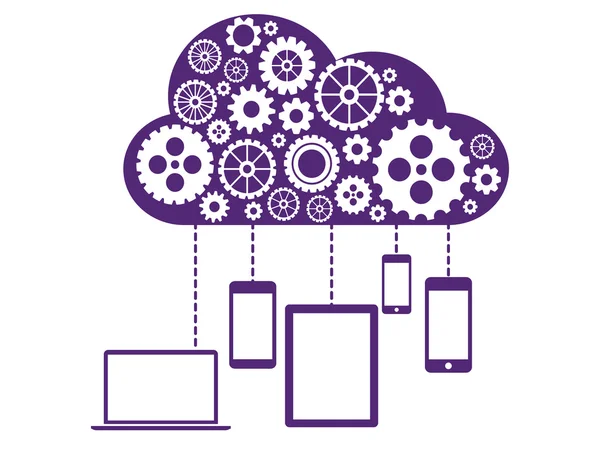 Cloud Computing Concepto plano — Vector de stock