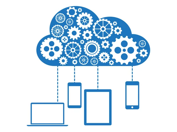 Conceito plano de computação em nuvem —  Vetores de Stock