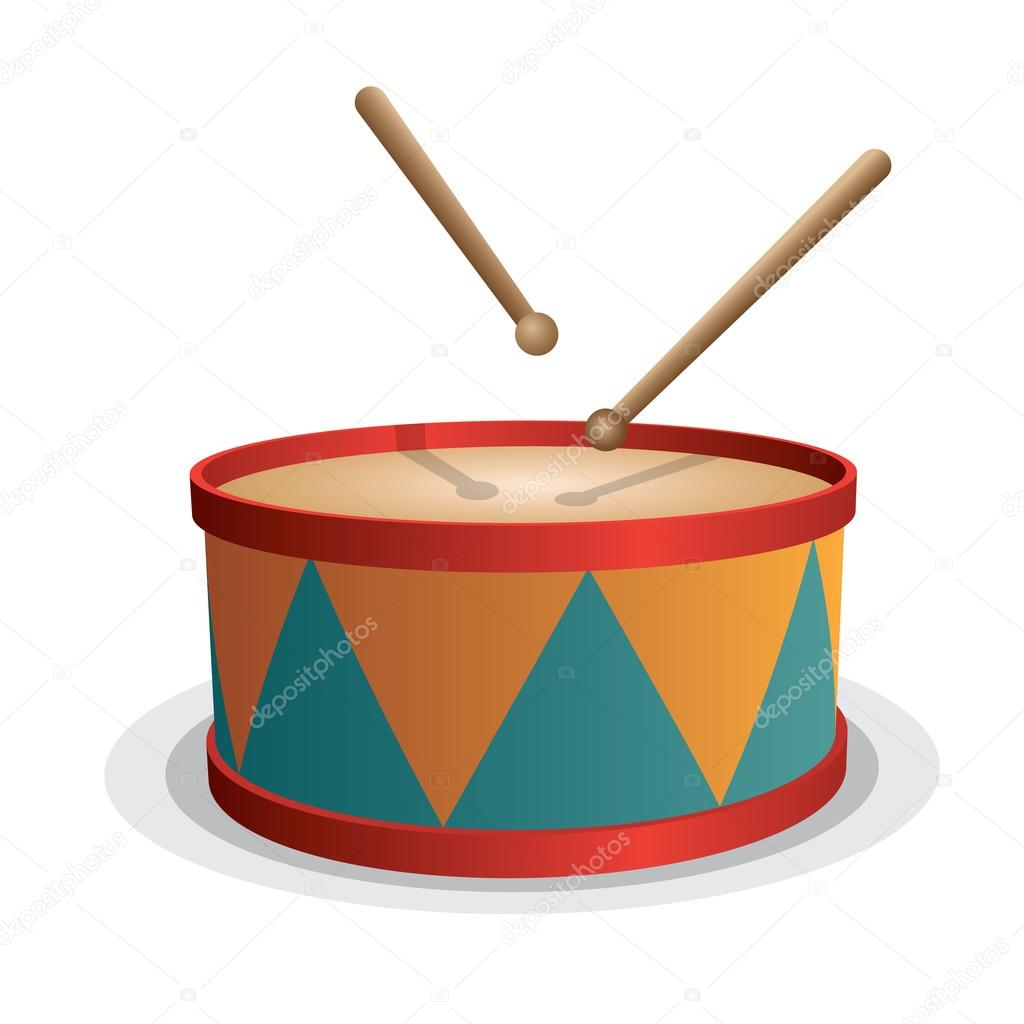 Drum vector isolated on white