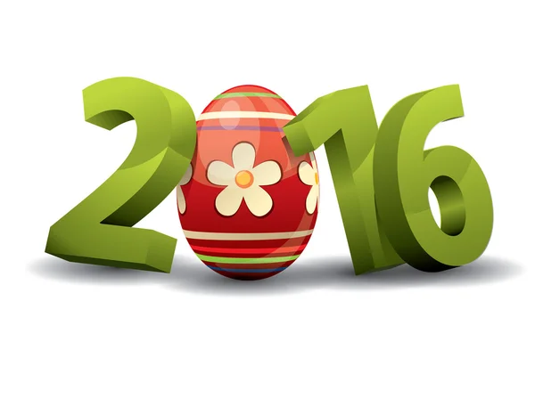 2016 easter - 3D-Text mit Osterei — Stockvektor