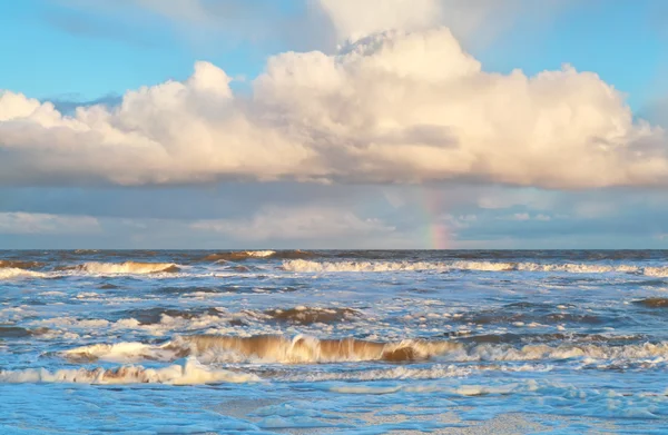 Pelangi di atas badai laut Utara — Stok Foto