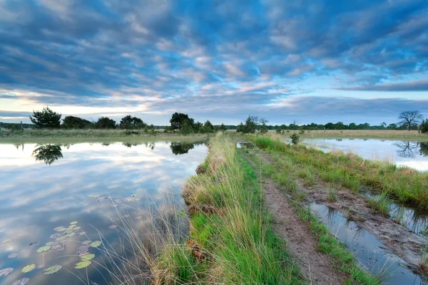 Een weg tussen twee meren — Stockfoto