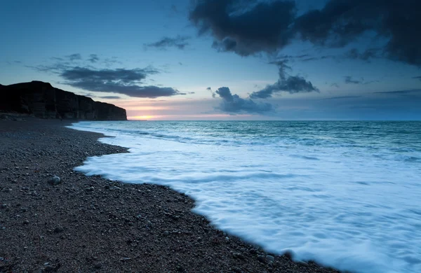 Pôr-do-sol na costa atlântica — Fotografia de Stock