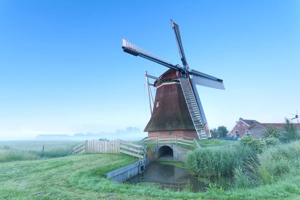 Dutch windmill in morning — Stock Photo, Image