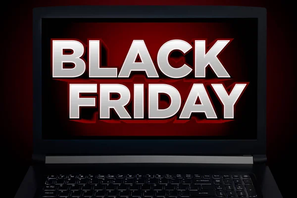 Notebook Screen Black Friday Promotion — Stock Photo, Image