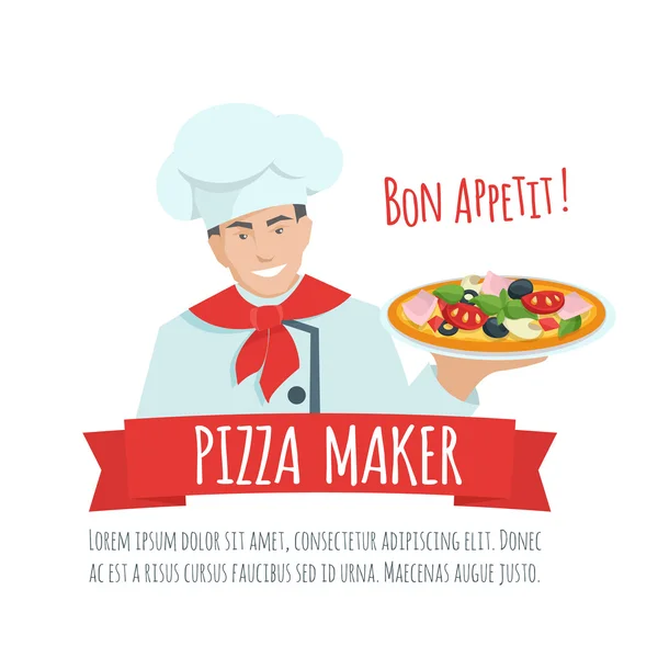 Pizza maker etikett vektor. — Stock vektor
