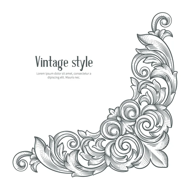 Vintage barokní roh. — Stockový vektor