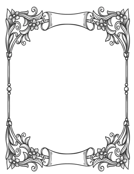 Vintage decorative floral frame — Stock Vector