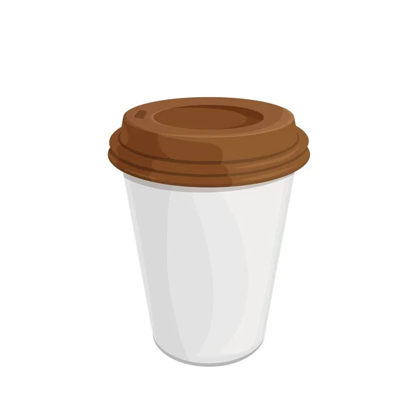 Vector realist ilustrație 3D de hârtie de unică folosință ceașcă de cafea izolată pe alb — Vector de stoc