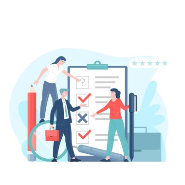 Çevrimiçi oylama veya araştırma konsepti düzlüğü