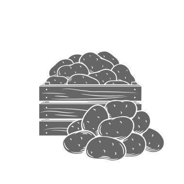 Patates yumrusu monokrom çizimi